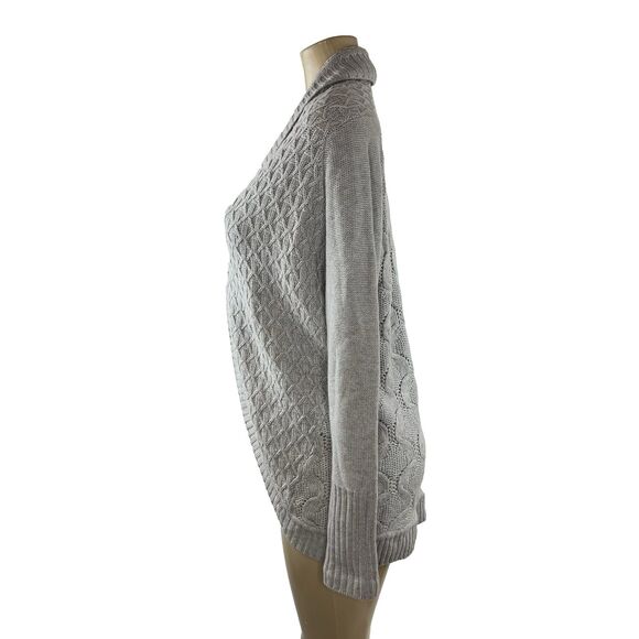 Kinross Cashmere Cardigan Sweater Size XS Gray Cable Knit Open Front Capsule - Picture 6 of 12